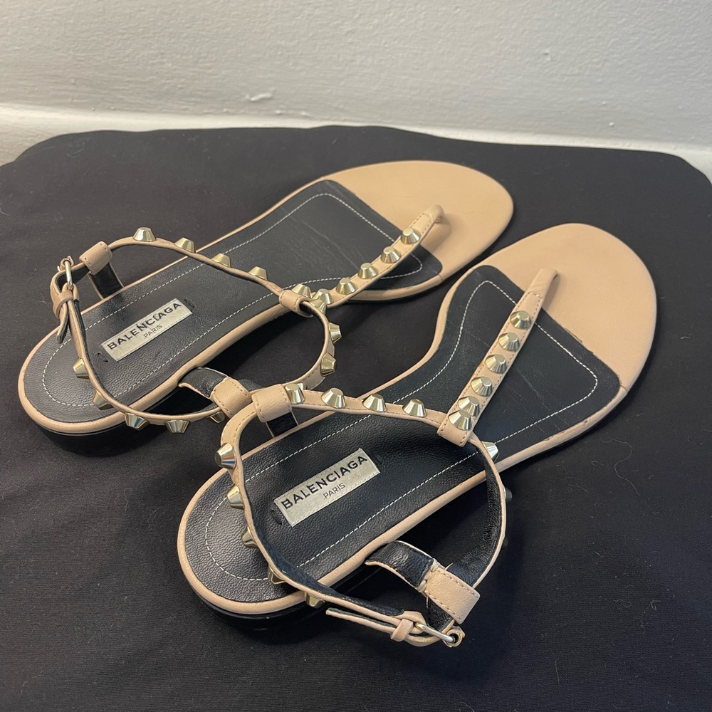 Balenciaga Studded T-Strap Sandals